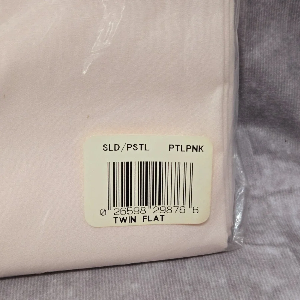 Vtg No Iron Percale Twin Flat Sheet Petal Pink 180 Thread Count‎ Cotton/Poly NIP
